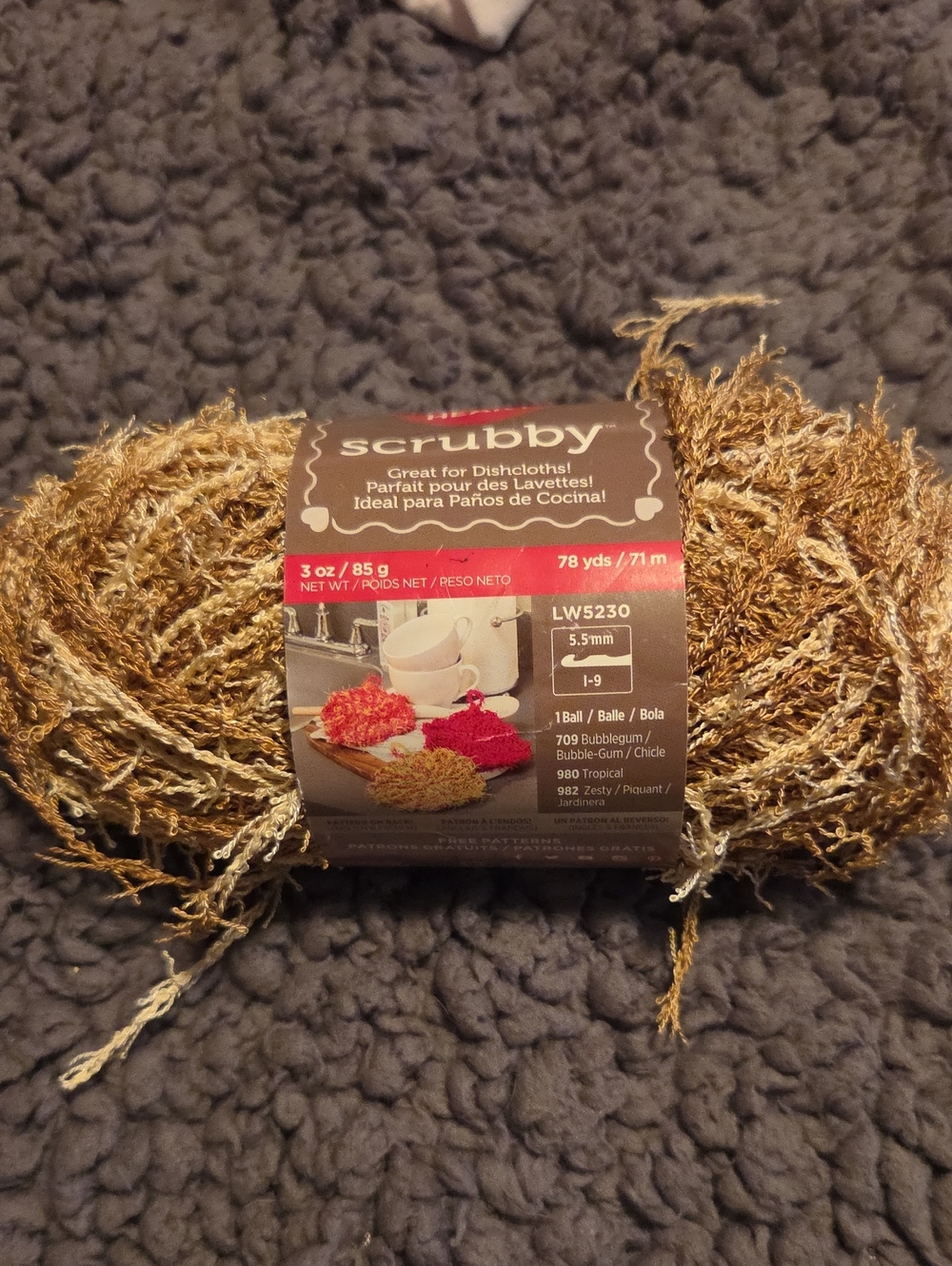 Scrubby Gold Kitchen Scrubby Yarn - Gold